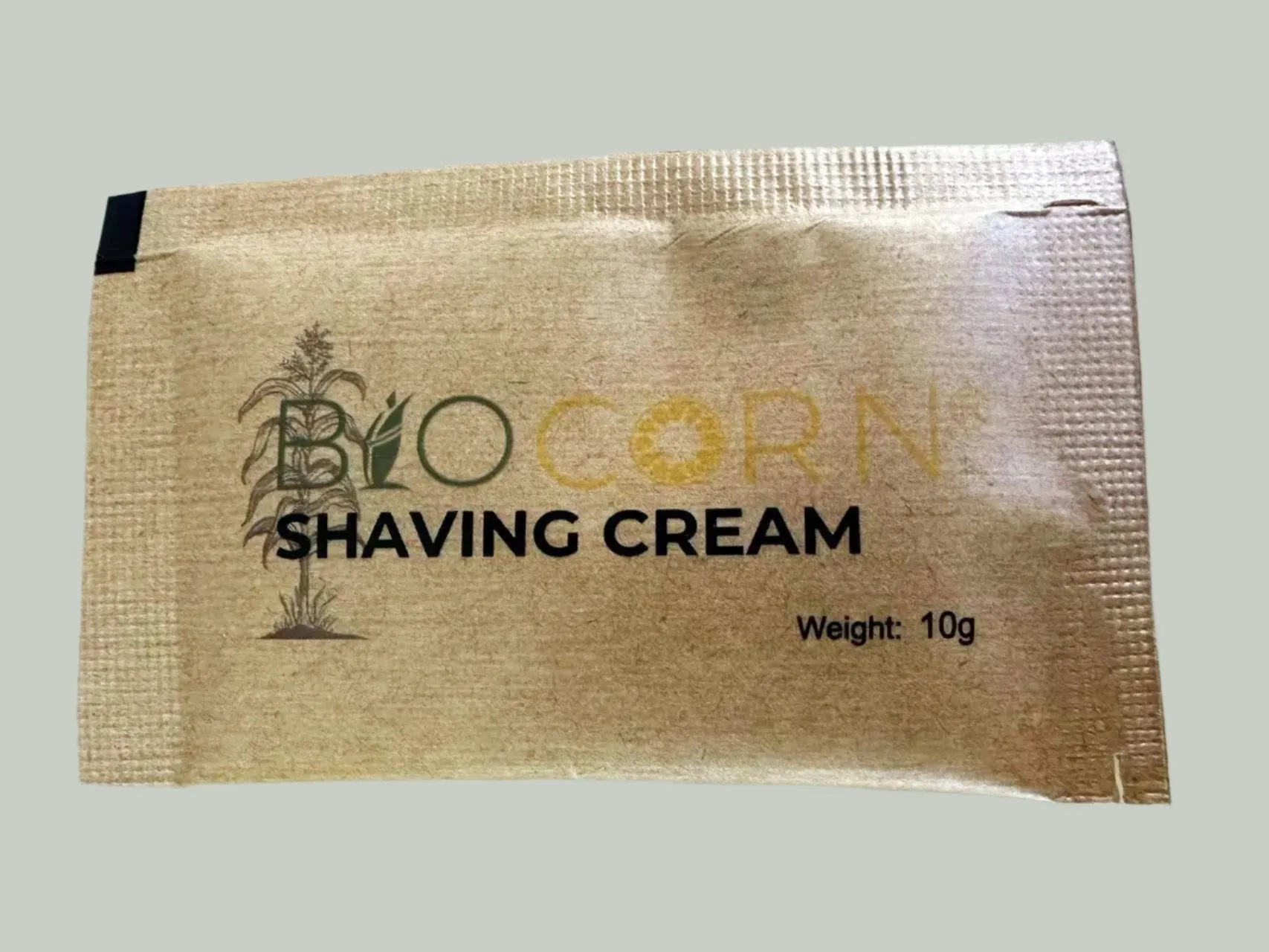 (500 Pack) BIOCORN 10g Shaving Cream Travel Size, in individual kraft paper bags
