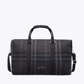Check Wool Weekend Bag (Coffee Brown   Dark Grey)
