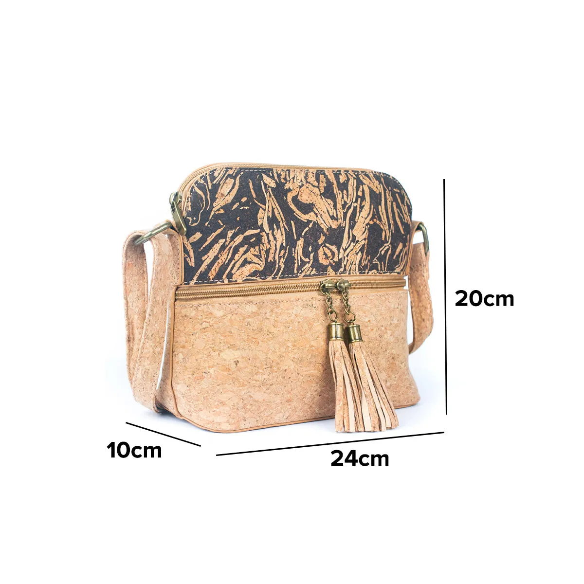 Cork Handbag with Tassel Zip Pocket (BAG-2291)