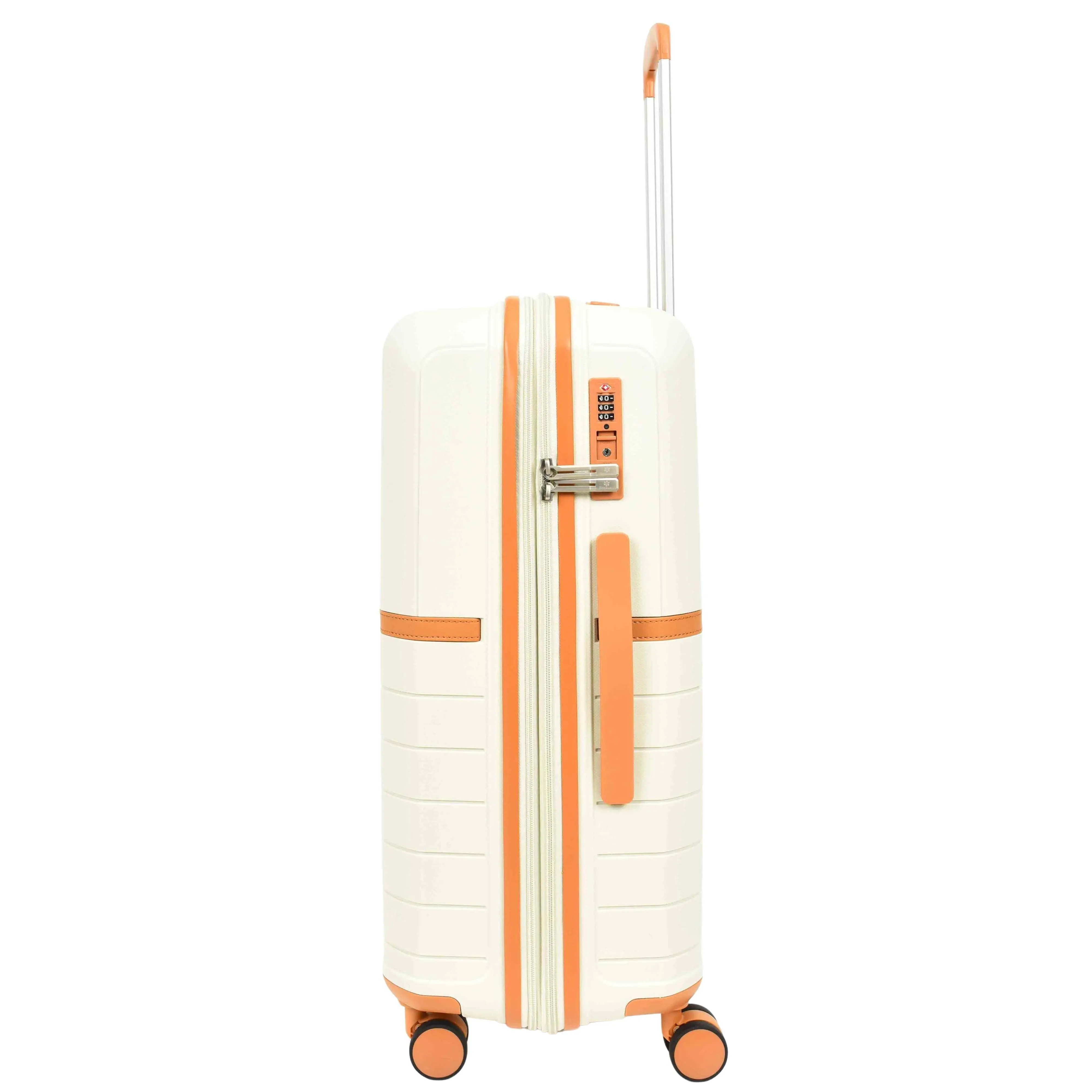 DR626 Hard Shell Expandable Suitcases Wheeled Luggage Milky