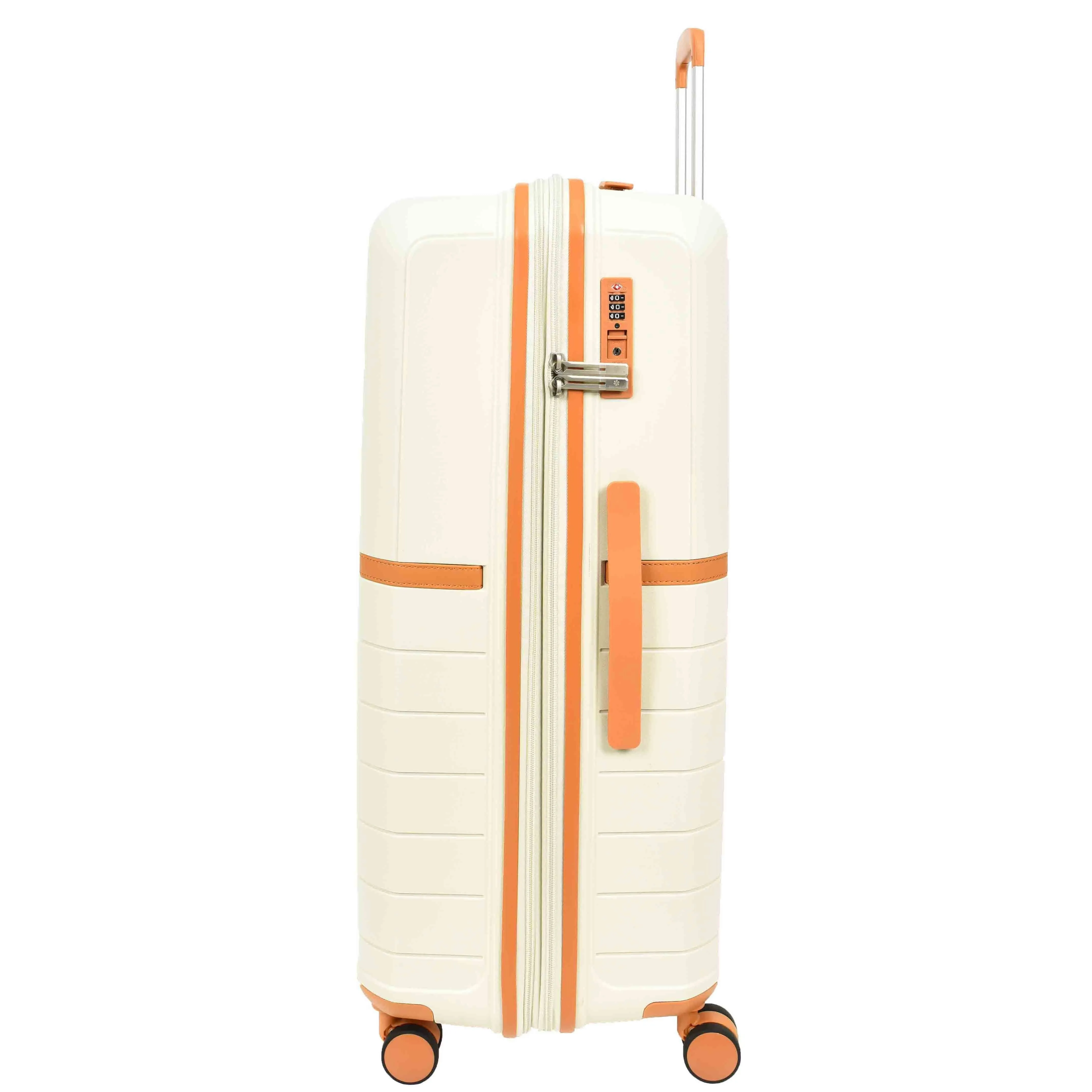 DR626 Hard Shell Expandable Suitcases Wheeled Luggage Milky