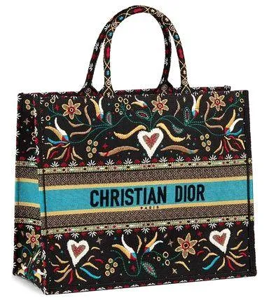 Embroidered Canvas Book Tote Bag