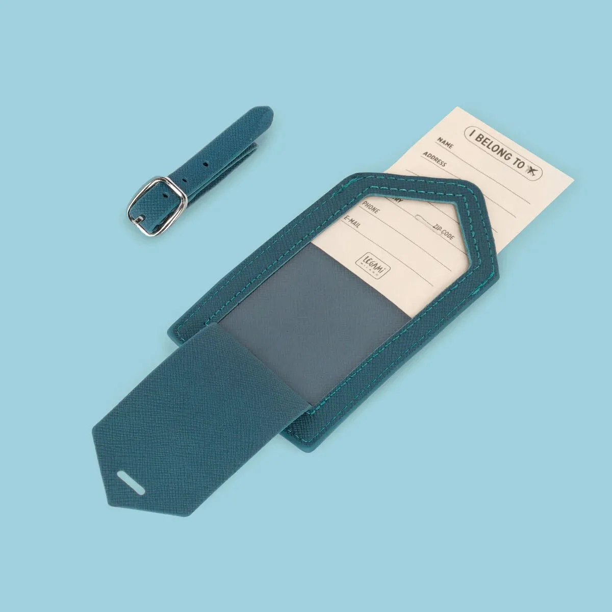 Legami Luggage Tag Petrol Blue