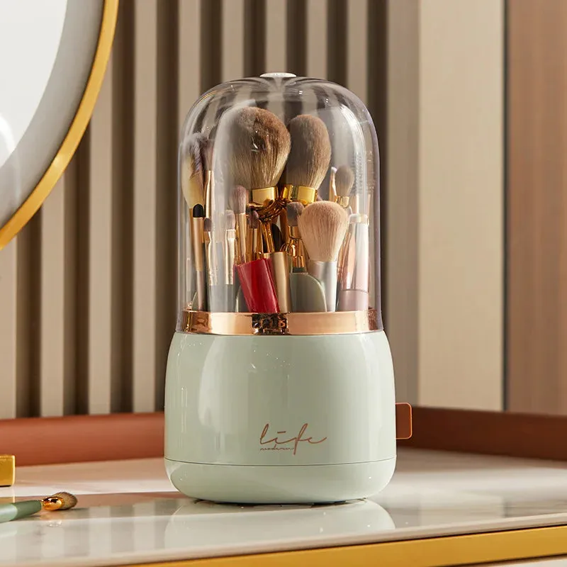 Light Luxury Makeup Brush Storage Bucket: Elegant and Multi-functional Cosmetic Organizer with Dustproof Design