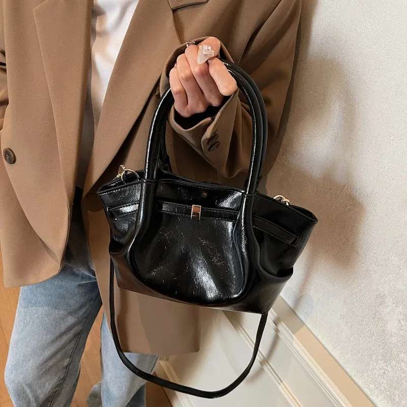 Short Handle PU Leather Tote Bags for Women
