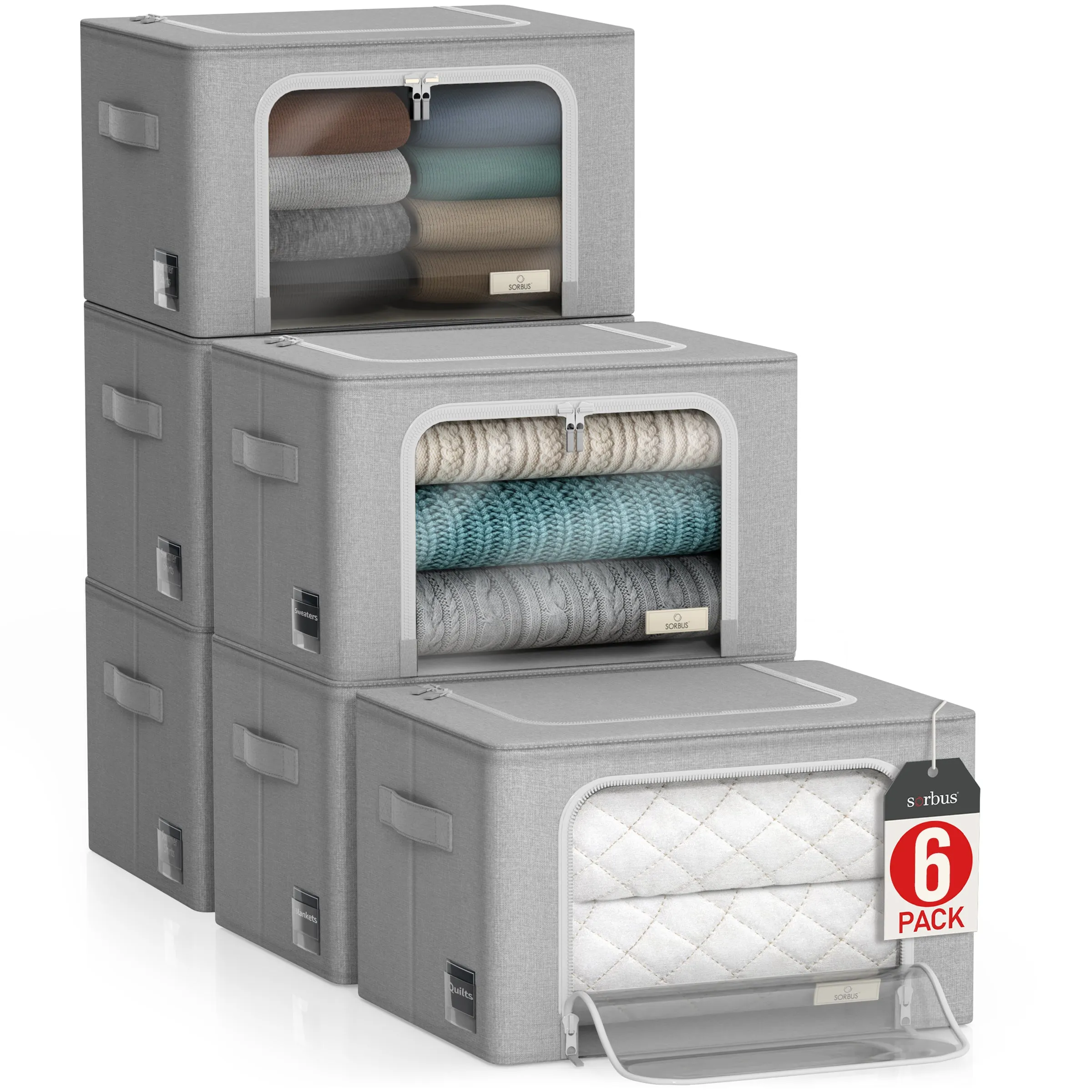 Storage bins with Window (Packs, Medium)