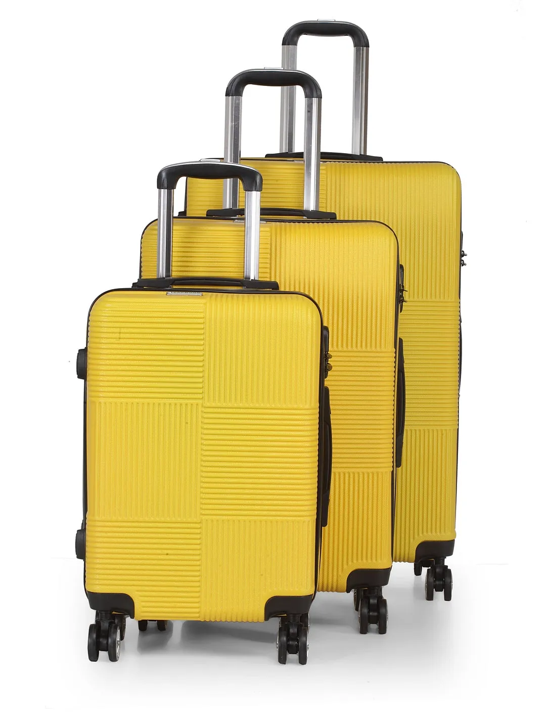 Teakwood Unisex Yellow Trolley Bag - Small