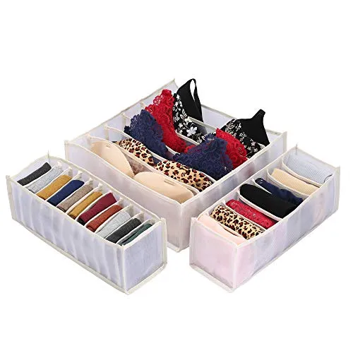 ULG Underwear Organizer Set Machine Washable Drawer Divider 3 Set